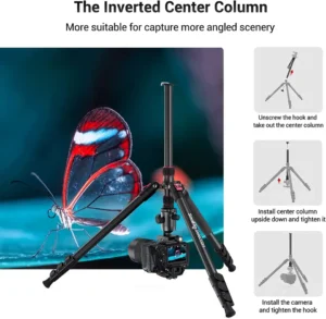 SmallRig 68" Camera Tripod Foldable Aluminum Tripod Monopod Compatible with 1/4"-20 and 3/8"-16 Video Head for Sony Camera 3983 - Image 4