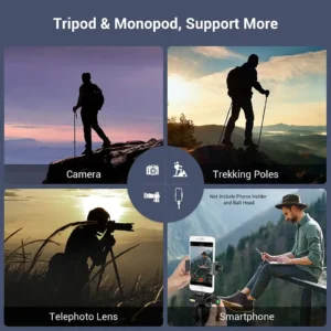 SmallRig 68" Camera Tripod Foldable Aluminum Tripod Monopod Compatible with 1/4"-20 and 3/8"-16 Video Head for Sony Camera 3983 - Image 5
